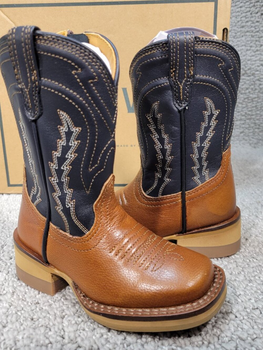 Teccovas The Doc Toddler Boy's Size 5C B Tan Goat Cowboy Boot